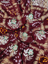 KcPc Royal Look Pure Gaji Silk Dupatta with Ghatchola Bandhej & Gota Patti Work