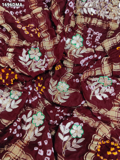 KcPc Royal Look Pure Gaji Silk Dupatta with Ghatchola Bandhej & Gota Patti Work