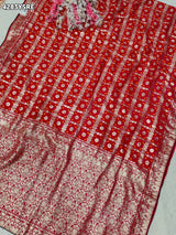 Buy Dola Silk With Bandhani StyleSareeKcPc 