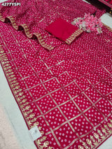 Buy Dola Silk With Bandhani StyleSareeKcPc 