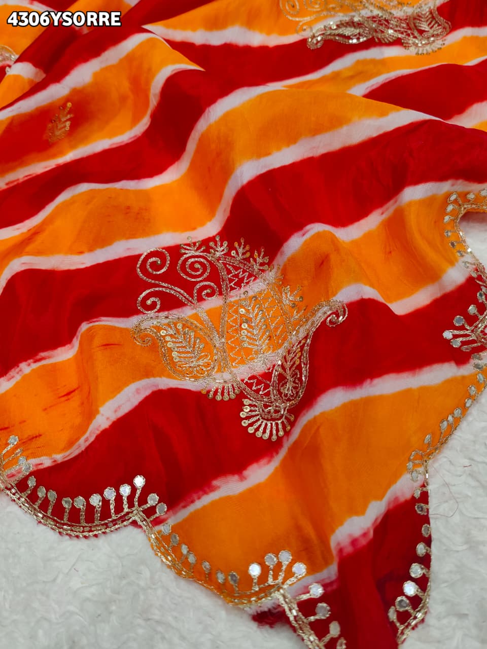 Buy HO Silk With Leheriya Style Saree KcPc 