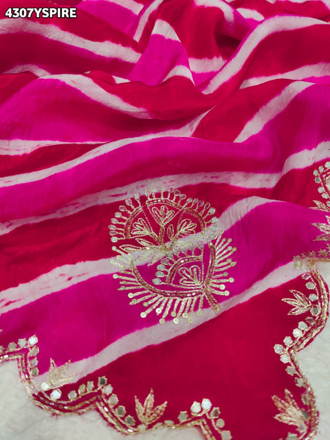 Buy HO Silk Saree With Leheriya Style KcPc 
