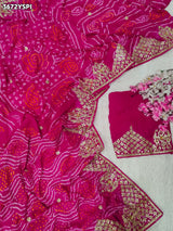 Buy Gaji Silk Bandhani Stye Saree KaPc 