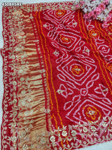 Buy Gaji Silk Bandhani Style Saree KcPc