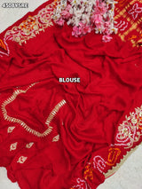 Buy Gaji Silk Bandhani Style Saree KcPc