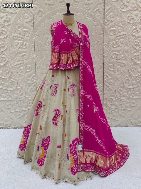 KcPc Premium Bandhani Style Upada Silk Lehenga with Rich Gotapatti Detailing  MAD