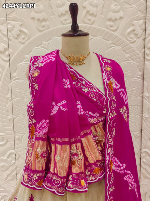 KcPc Premium Bandhani Style Upada Silk Lehenga with Rich Gotapatti Detailing  MAD