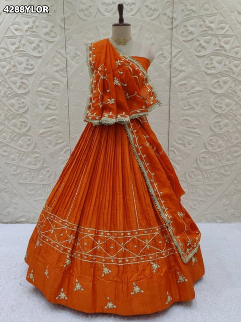 Buy Gaji Silk Lehenga With Gota Pattti Work  KcPc 