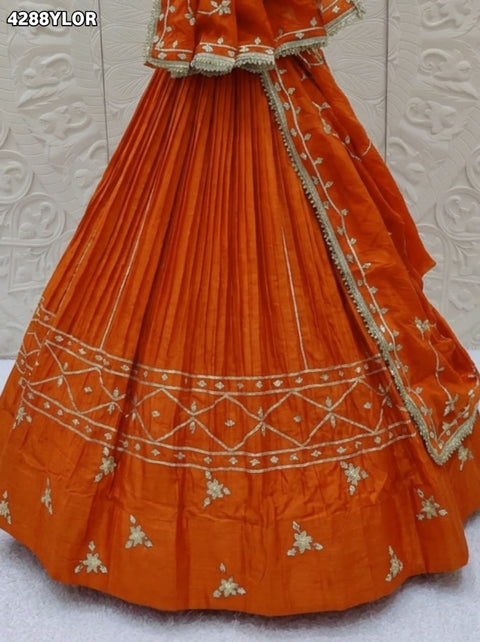 Buy Gaji Silk Lehenga With Gota Pattti Work  KcPc 