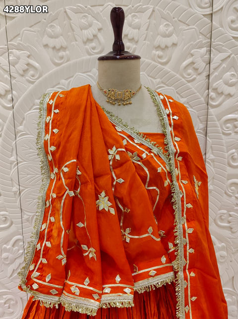 Buy Gaji Silk Lehenga With Gota Pattti Work  KcPc 
