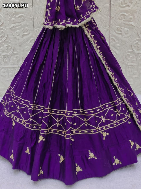 Buy Gaji Silk Lehenga With Gota Pattti Work  KcPc 