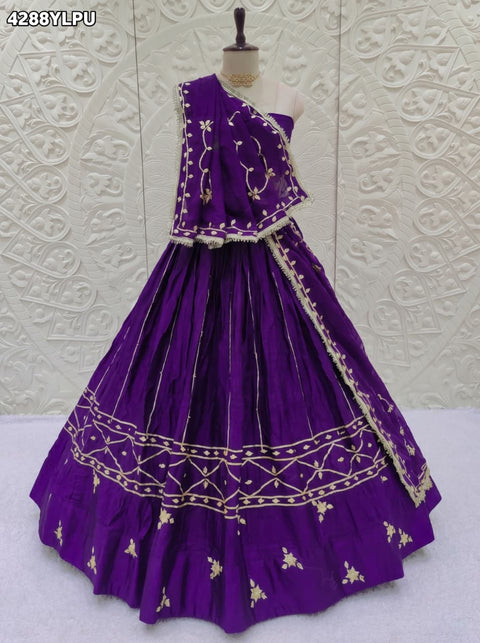 Buy Gaji Silk Lehenga With Gota Pattti Work  KcPc 