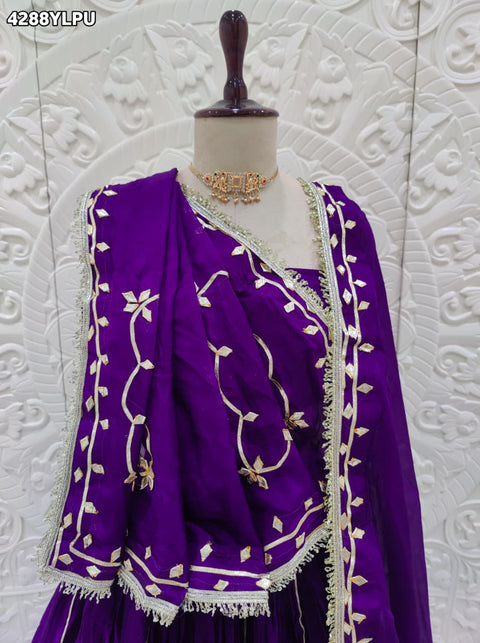 Buy Gaji Silk Lehenga With Gota Pattti Work  KcPc 