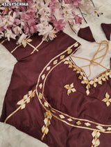 Buy Creap Silk Saree With Designer Style KcPc 