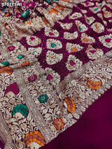 KcPc Pure Khaddi Georgette Saree with Royal Meenakari