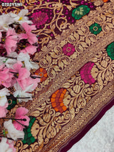 KcPc Pure Khaddi Georgette Saree with Royal Meenakari