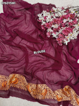 KcPc Pure Khaddi Georgette Saree with Royal Meenakari