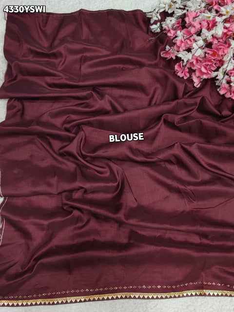 KcPc New Latest Creap Silk Ajrakh Style With Stone Work Saree STR