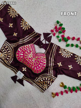 KcPc New Designer Gaji Silk Blouse with Elegant Gota Patti Work Blouse PRD