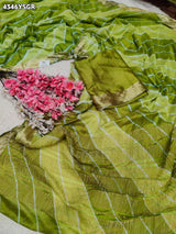 KcPc Royal Ethnic Wear Saree with Designer Leheriya Style and Zari BorderSFS