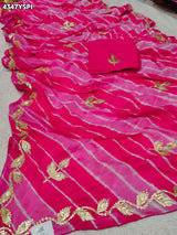 KcPc Premium Chiffon Leheriya Saree Designed with Traditional Gotapatti HandworkSFS