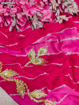 KcPc Premium Chiffon Leheriya Saree Designed with Traditional Gotapatti HandworkSFS