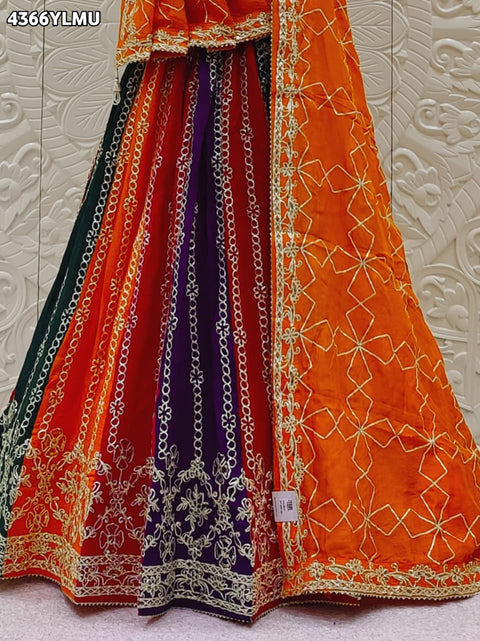 KcPc New Premium Designer Style Georgette Chiffon  Lehenga with Beautiful Gota Patti Detailing  GOR