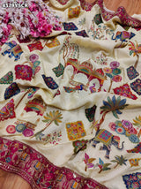 KcPc New Premium Kalamkari Style Saree Crafted with Beautiful Cutdana Detailing