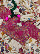 KcPc New Premium Kalamkari Style Saree Crafted with Beautiful Cutdana Detailing
