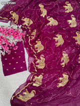 KcPc New Royal Festive Wear Chiffon Saree Crafted with Beautiful Aari Tari EmbellishmentDWA