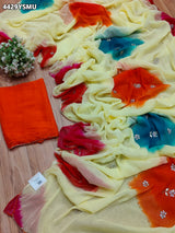 KcPc New Luxury Chiffon Saree with Elegant Cutdana Embellishment Finish SHCR