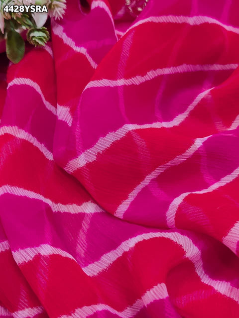 KcPc New Premium Leheriya Kalamkari Style Saree Crafted in Soft Chiffon Georgette Fabric  VND