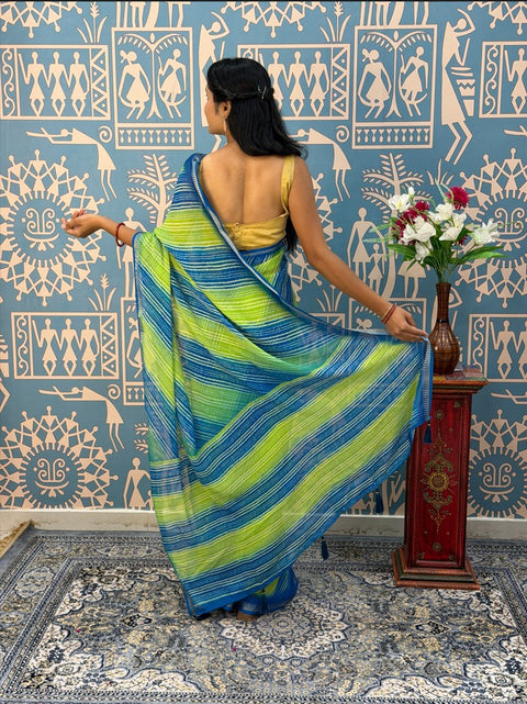KcPc Premium Leheriya Style Saree Crafted in Soft Pure Chiffon Fabric