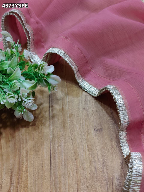 KcPc New Beautiful Chiffon Saree with Rich Gota Work and Royal Appeal