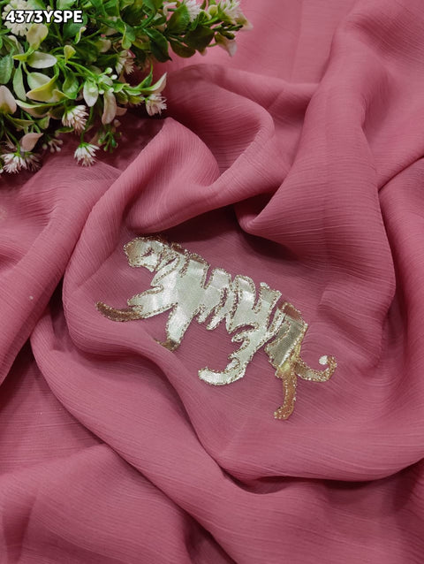 KcPc New Beautiful Chiffon Saree with Rich Gota Work and Royal Appeal