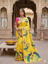 KcPc Premium Kalamkari Style Saree with Rich Cutdana EmbellishmentASH