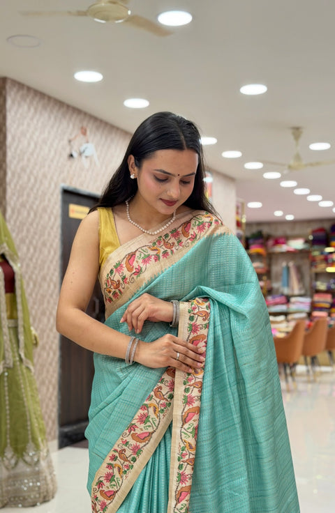 KcPc Premium Printed Saree with Beautiful Zari Weaving Detailing VJT