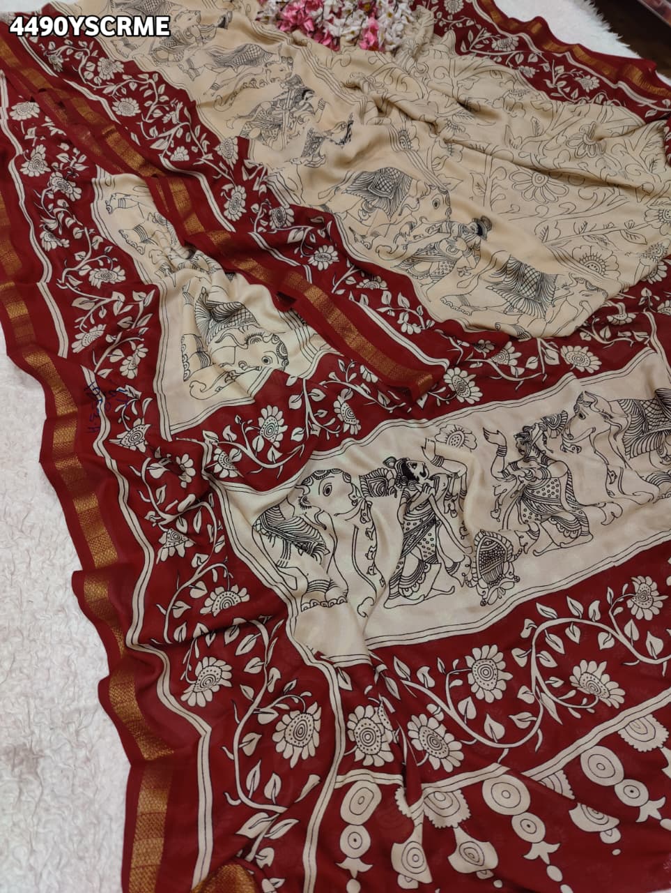 KcPc Premium Georgette Saree with Beautiful Printed Style DesignVJT
