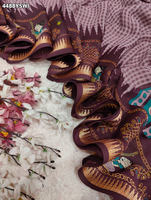 KcPc Royal Printed Georgette Silk Saree for Festive Wear VJT