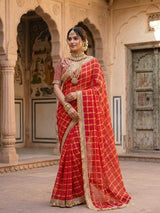 KcPc Royal Bandhani Style Georgette Saree for Celebrations BAL