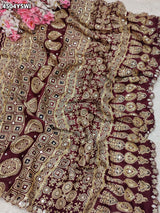 KcPc New Traditional Gaji Silk Ajrakh Saree with Elegant Mirror WorkSVD