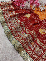 KcPc Traditional Georgette Wedding Wear Pila Chunri Broach Collection