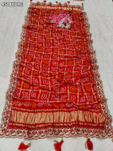 KcPc New Premium Handcrafted Bandhani Gaji Silk Dupatta