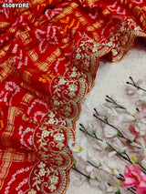 KcPc New Premium Handcrafted Bandhani Gaji Silk Dupatta