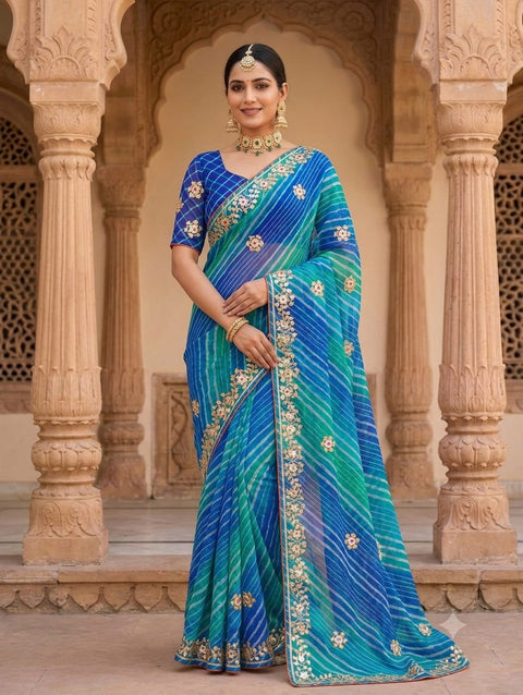 KcPc Traditional Leheriya Saree Collection for Festive Celebrations   SFS