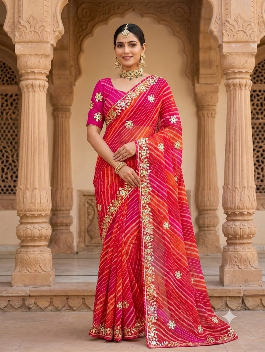 KcPc New Premium Georgette Chiffon Sarees for Every OccasionSFS