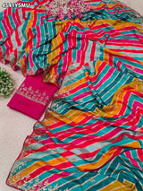 KcPc Premium Leheriya Style Sarees for Festive WearGAN