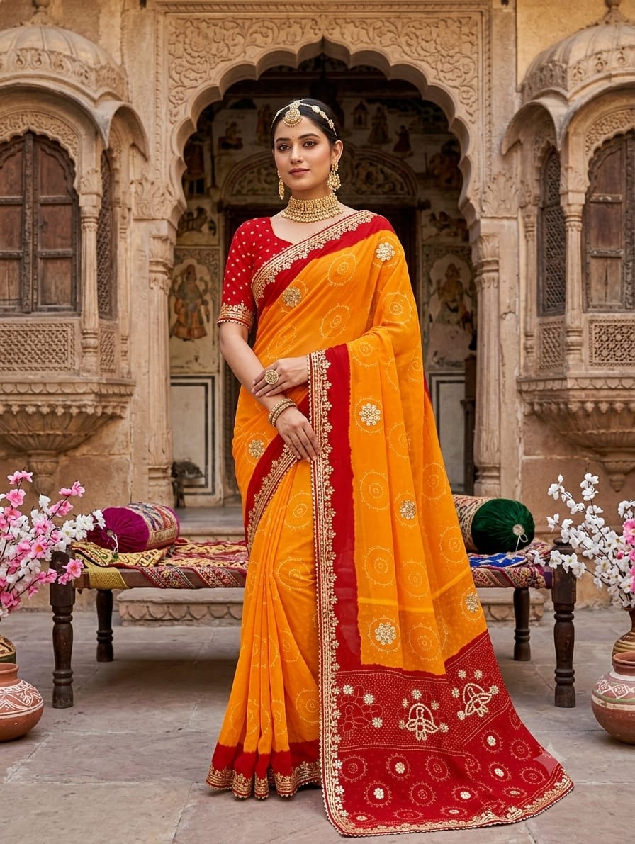 KcPc New Collection of Premium Bandhani Sarees for Every Celebration SANJU