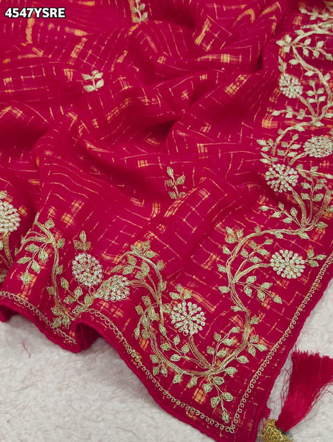 KcPc Luxury Georgette Sarees with Fine Embroidery