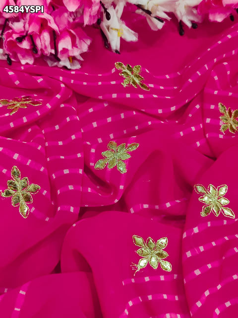 KcPc Premium Gotapatti Work Leheriya Sarees Collection  SWA